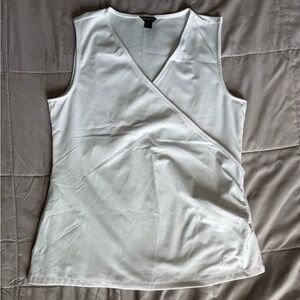 Ann Taylor White Wrap Tank Top